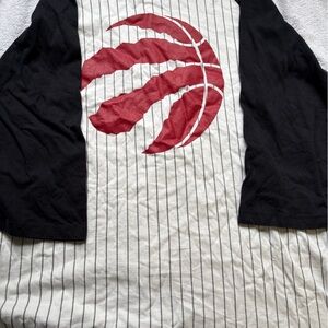 47 Brand Black and White Long Sleeve Tee with Red Graphic